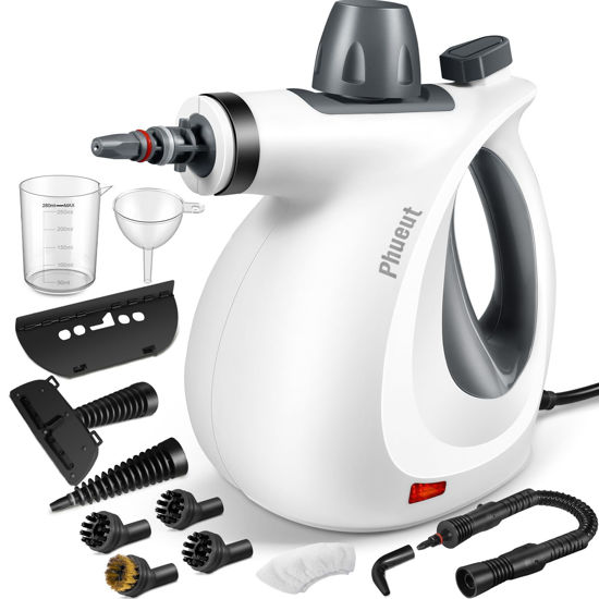 Picture of Phueut Pressurized Handheld Multi-Surface Natural Steam Cleaner with 12 pcs Accessories, Multi-Purpose Steamer for Home Use, Steamer for Cleaning Floor, Upholstery, Grout and Car