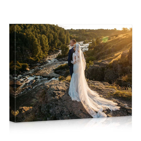 Picture of ART Custom Canvas Prints with Your Photos, Customized Picture On Canvas Wall, Personalized Canvas Print Gifts for Family Wedding Baby Pet Family Wedding Home Decor Gift for Men/Women,8x10in
