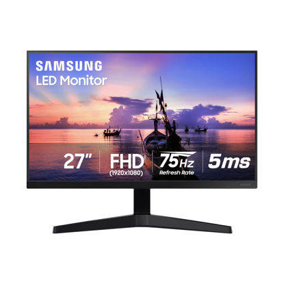 Picture of Samsung 27' T35F Series FHD 1080p Computer Monitor, 75Hz, IPS Panel, HDMI, VGA (D-Sub), AMD FreeSync, Wall Mountable, Game Mode, 3-Sided Border-Less, Eye Care, LF27T350FHNXZA