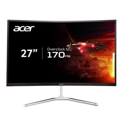 Picture of Acer 27" WQHD 2560 x 1440 1500R Curved PC Gaming Monitor | AMD FreeSync Premium | Up to 170Hz Refresh | 1ms VRB | VESA Mount | HDR10 | 1 x Display Port 1.2 & 2 x HDMI 2.0 | EDA270U Pbmiipx | Silver