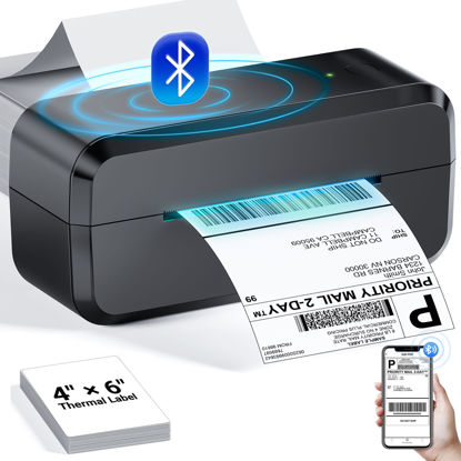 Picture of Bluetooth Thermal Shipping Label Printer, Wireless 4x6 Label Printer for Shipping Packages & Small Business, Compatible with Android, IOS, Windows and Mac, Widely Used for Ebay, Amazon, Shopify, Etsy