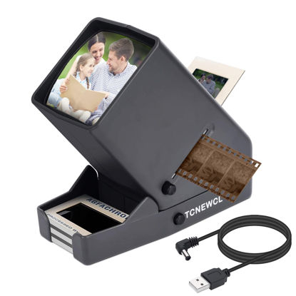 Picture of 35mm Slide and Film Viewer, Negative Viewer, Desk Top LED Lighted Illuminated Viewing, 3X Magnification, USB Powered
