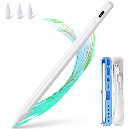 Picture of Stylus Pen for iPad Apple: Fast Charge for iPad Pencil Apple Pen with Palm Rejection Tilt Sensitivity - Pen for iPad 10/9/8/7/6, iPad Pro 12.9"/11"/13" M4, iPad Mini 6/5, iPad Air 5/4/3/11"-13" M2