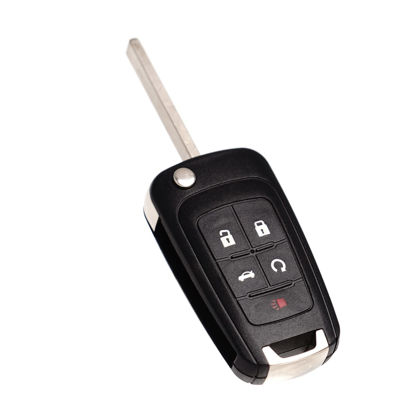 Picture of Remote Flip Key Fob Replacement Fits for Chevy Cruze Equinox Camaro Malibu Sonic Impala Buick LaCrosse Regal Verano Encore Allure GMC Terrain 2010-2021 Keyless Entry Remote Control OHT01060512 Set 1