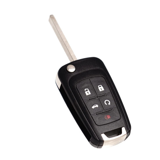 Picture of Remote Flip Key Fob Replacement Fits for Chevy Cruze Equinox Camaro Malibu Sonic Impala Buick LaCrosse Regal Verano Encore Allure GMC Terrain 2010-2021 Keyless Entry Remote Control OHT01060512 Set 1