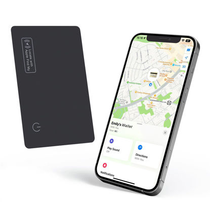 Picture of Eelexa Wallet Tracker Card, Rechargeable Thin Finder, Works with Apple Find My (iOS Only), Item Locator for Luggage Tags, Passports, Phone, IP68 Waterproof