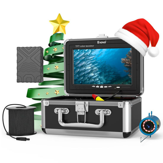 Picture of Eyoyo Underwater Fishing Camera, Ice Fishing Camera 1000TVL Fishing Camera with 7 inch LCD Monitor, Waterproof Camera, 12pcs Infrared Lights Fish Finder for Ice Fishing, Lake, Boat