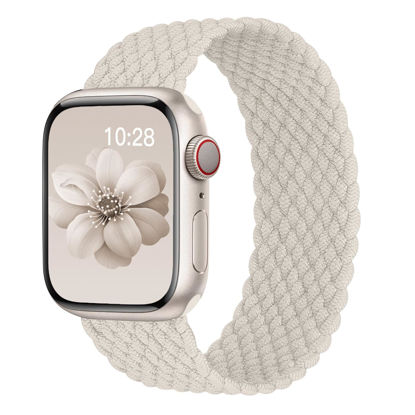 Picture of Braided Solo Loop for Apple Watch Band 40mm 42mm 41mm 38mm 44mm 46mm 45mm Ultra/2 49mm Men/Women,Stretchy Nylon Sport wristband Strap for iWatch Bands series 10/9/8/7/6 5/4/3/SE 40 44 42 41 45 46 mm