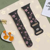 Picture of Floral Engraved Bands Compatible with Apple Watch Band 41mm 40mm 44mm 45mm 42mm 38mm 49mm 46mm for Women,Cute Flower iWatch Bands Soft Silicone Sport Strap for iWatch Series SE 10 9 8 7 6 5 4 3 Ultra