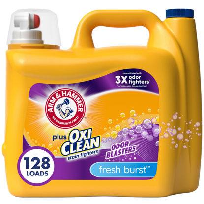 Picture of Arm & Hammer Plus OxiClean Odor Blasters Fresh Burst, 128 Loads Liquid Laundry Detergent, 166.5 Fl oz