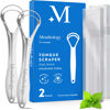 Picture of Tongue Scraper For Adults (2 Pack), Reduce Bad Breath, Metal Tongue Scraper, Tongue Cleaner, Tongue Scraper, Stainless Steel Tongue Scraper, Tongue Cleaner for Adults, Tongue Scrubber