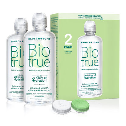 Picture of Biotrue Contact Lens Solution, Multi-Purpose Solution for Soft Contact Lenses, Lens Case Included, 10 FL OZ (Pack of 2)