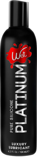 Picture of Wet Platinum Silicone-Based Lube for Men, Women & Couples, 4.2 Fl Oz - Ultra Long-Lasting & Water-Resistant Premium Personal Lubricant - Safe to Use with Latex Condoms - Non-Sticky & Hypoallergenic