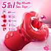 Picture of Vibrator Adult Sex Toys for Women - Sovokn 5IN1 Mouth Sucking Vibrator Rose Sex Toy, 10 Tongue Licking, 3 Auto & 1 Manual Sucking Adult Toys New APP, Anal Clit Nipple Vibrators Female Couples Sex Toys