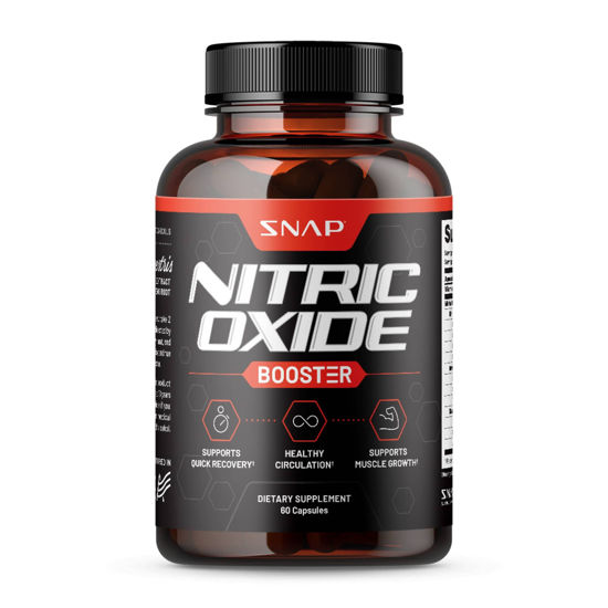 Picture of Snap Supplements Nitric Oxide Booster Supplement with L Arginine and L Citrulline Essential Amino Acids and Ginseng Root, Energy, Heart Health, Muscle Growth & Circulation Support, 60 Capsules