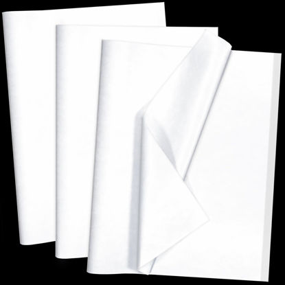 Picture of 100 Sheets White Tissue Paper Artdly 14 x 20 Inches Recyclable White Wrapping Paper Bulk for Weddings Birthday DIY Project Festival Wrapping Crafts Decor