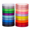 Picture of 20 Colors 100 Yard Satin Ribbon Fabric Ribbon Silk Ribbon Embellish Ribbon Rolls, 2/5" Wide 5 Yard/Roll, Ribbons Perfect for Crafts, Hair Bows, Gift Wrapping, Wedding Party Decoration and More