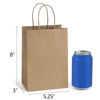 Picture of BagDream 100Pcs 5.25x3x8 Inches Gift Bags Small Paper Bags with Handles Bulk Kraft Brown Paper Shopping Wedding Birthday Party Favor Gift Bags For Goody Craft