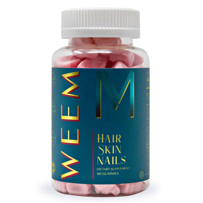 Picture of WEEM Hair Skin and Nails Gummies - Supports Healthy Hair - Vegan biotin Vitamins for Women & Men Supports Faster Hair Growth, Stronger Nails, Healthy Skin, Extra Strength (1)