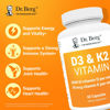 Picture of Dr. Berg D3 K2 Vitamin 5000 IU w/MCT Powder - Includes 50 mcg MK7 Vitamin K2, Purified Bile Salts, Zinc & Magnesium for Ultimate Absorption - K2 D3 Vitamin Supplement - 60 Capsules