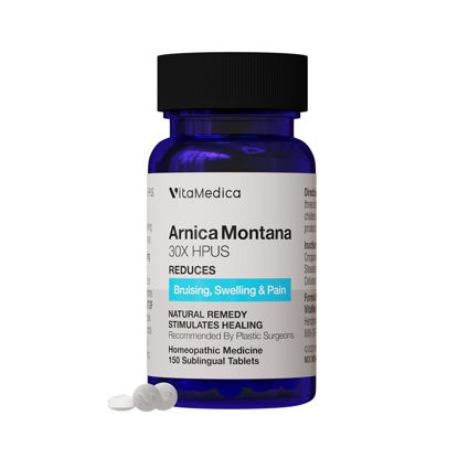 Picture of VitaMedica Arnica Montana 30X Rapid Dissolve Arnica Tablets for Natural Pain, Bruising, and Swelling Support - Homeopathic Medicine for Injury and Surgery Recovery - 150 Ct - 50 Servings