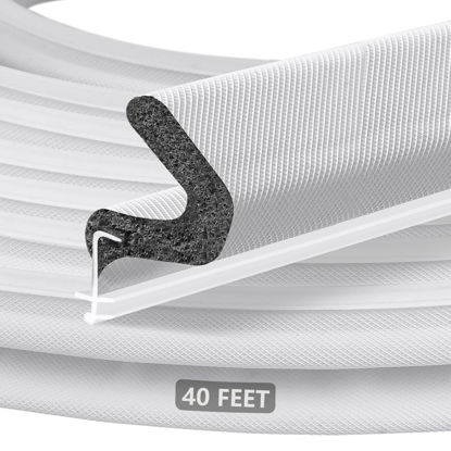 Picture of Kerf Weather Stripping Door Seal for Large Gap and Easy Installation (40 Feet, White)