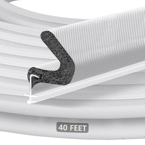 Picture of Kerf Weather Stripping Door Seal for Large Gap and Easy Installation (40 Feet, White)