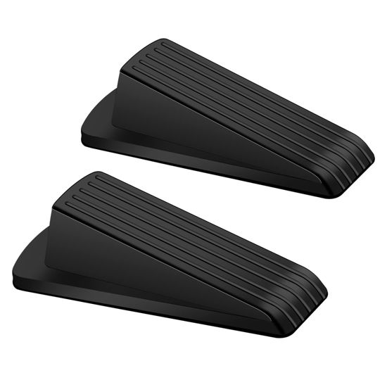 Picture of Door Stoppers, 2 Pack Premium Rubber Door Stoppers for Bottom of Door Security Rubber, Door Stopper Wedge for Carpet Heavy Duty Door