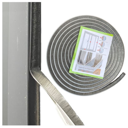 Picture of Self-Adhesive Pile Weather Stripping Seal for Sliding Windows and Door Frames, 16.5ft x 11/32 inch, Grey