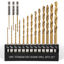 Picture of COMOWARE Titanium Twist Drill Bit Set - 16 Pcs Hex Shank High Speed Steel for Wood Plastic Aluminum Alloy, Quick Change, 1/16"-1/4"