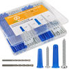 Picture of VGBUY 180PCS Conical Concrete Anchors and Screws Assortment Kit, 90PCS Concrete Wall Anchors, 90PCS Self Tapping Screws for Masonry Stucco Brick Cement Cinder Block Tile, with 2PCS Drill Bit