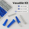 Picture of VGBUY 180PCS Conical Concrete Anchors and Screws Assortment Kit, 90PCS Concrete Wall Anchors, 90PCS Self Tapping Screws for Masonry Stucco Brick Cement Cinder Block Tile, with 2PCS Drill Bit