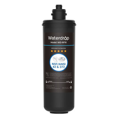 Picture of Waterdrop RF10 Replacement Filter Cartridge for 10UA/10UB Under Sink Water Filter, Reduces PFAS, PFOA/PFOS, Lead, Chlorine, Bad Taste & Odor, NSF/ANSI 42 Certified, 11K Gallons High Capacity