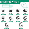 Picture of OURU 110PCS Cable Clamps Assortment Kit,10 Sizes-1/4" 5/16" 3/8" 1/2" 5/8" 3/4" 1" 1-1/4" 1-1/2" 1-3/4" Stainless Steel Rubber Coated Cushioned Insulated Cable Clamp,Automotive Wire Pipe Clamps