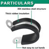 Picture of OURU 110PCS Cable Clamps Assortment Kit,10 Sizes-1/4" 5/16" 3/8" 1/2" 5/8" 3/4" 1" 1-1/4" 1-1/2" 1-3/4" Stainless Steel Rubber Coated Cushioned Insulated Cable Clamp,Automotive Wire Pipe Clamps