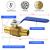 Picture of 4/10/20pcs PEX Ball Valves, 3/4" PEX Brass Full Port Shut Off Ball Valve, PEX Brass Full Port Shut-off Ball Valve, Quarter Turn HOT (RED) COLD (BLUE) of Water Stop Shut off (3/4", 10pcs)