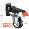 Picture of SPACEKEEPER Workbench Casters kit 660 Lbs - Retractable Casters Heavy Duty Bench Caster Wheels Designed for Workbenches Machinery & Tables, 4 Pack