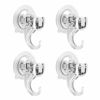 Picture of Quntis Suction Hooks 4 Packs, Powerful Push and Lock Vacuum Multi-Purpose Suction Shower Hooks Wreath Hanger Strong Absorption Suction Cup Holds Up to 3kg Transparent for Kitchen Bathroom Door Window