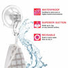 Picture of Quntis Suction Hooks 4 Packs, Powerful Push and Lock Vacuum Multi-Purpose Suction Shower Hooks Wreath Hanger Strong Absorption Suction Cup Holds Up to 3kg Transparent for Kitchen Bathroom Door Window