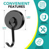Picture of DIYMAG Black Magnetic Hooks, 110LBS Strong Magnetic Hooks Heavy Duty, Cruise Ship Essentials Magnet Hooks with Metal Hook for Hanging Refrigerator Home Kitchen Office, 8Pack
