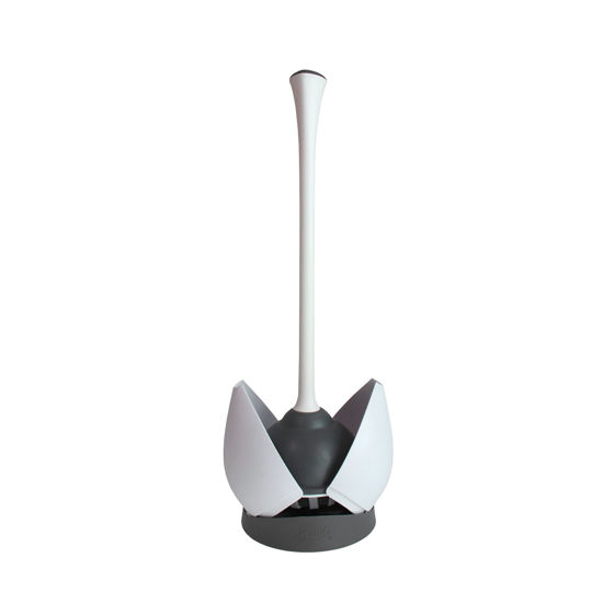 Picture of Clorox Toilet Plunger with Hideaway Caddy - Toilet Plunger for Bathroom, Bathroom Organizers & Storage, Bathroom Accessories, Toilet Unclogger, Plunger with Holder
