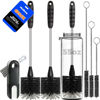 Picture of Holikme 6 Pack Bottle Brush Set, 14" Long Handle Stainless Steel Bottle Cleaner Brush, 3 Straw Brushes, 3-in-1 Bottle Cleaning Brush for Water Bottle, Baby Bottle, Straws Black