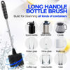 Picture of Holikme 6 Pack Bottle Brush Set, 14" Long Handle Stainless Steel Bottle Cleaner Brush, 3 Straw Brushes, 3-in-1 Bottle Cleaning Brush for Water Bottle, Baby Bottle, Straws Black