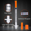 Picture of 1ml/cc 31G 5/16 Inch Syringes, U-100 Scientific Lab Syringe, Individual Wrapped, 25 Pack