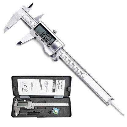 Picture of Digital Caliper, Caliper Measuring Tool with Stainless Steel, Electronic Micrometer Caliper with Large LCD Screen, Auto-Off Feature, Inch and Millimeter Conversion (6 Inch/150 mm)