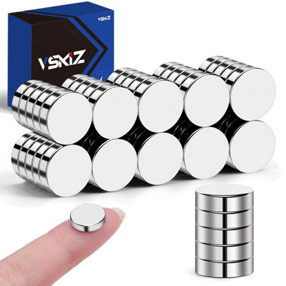 Picture of VSKIZ Refrigerator Magnets 50 Pcs, 10x3mm Tiny Round Disc Small, Muti-use Premium Neodymium Fridge Magnets Rare Earth, Whiteboard Magnets for Crafts, DIY, Office, Dry Erase Board