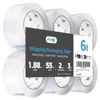 Picture of Art3d 6 Rolls Carton Sealing Tape Heavy Duty, Clear Packing Tape, 1.88" x 55 yds, 2 mil Thick
