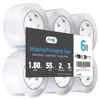 Picture of Art3d 6 Rolls Carton Sealing Tape Heavy Duty, Clear Packing Tape, 1.88" x 55 yds, 2 mil Thick