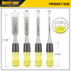 Picture of HURRICANE 4 Piece Wood Chisel Set for Woodworking, CR-V Steel Beveled Edge Blade, Durable PVC High Impact Handle Wood Chisel