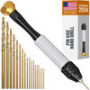 Picture of CRAFT911 Pin Vise Hand Drill Manual - Jewelry Drill w/Micro Drill Bits (0.8mm-2.5mm) - Rotary Craft Drill for Jewelry Making, Resin, Wood, Plastic, Miniature, Beads, Clay Etc
